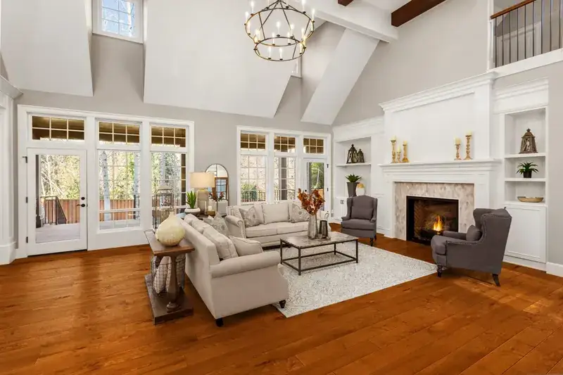 Garrison Garrison II Smooth Syrup – Smooth Maple Engineered Hardwood, installed in a room