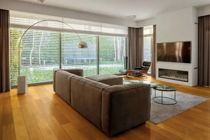 Garrison Garrison II Distressed Wheat – Distressed Maple Engineered Hardwood, installed in a room