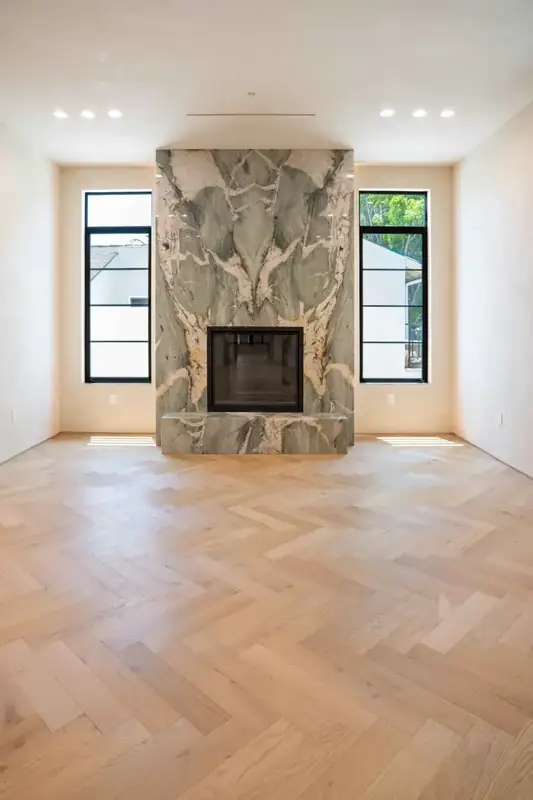 Garrison Allora Sella Herringbone European Oak Engineered Hardwood, installed in a room