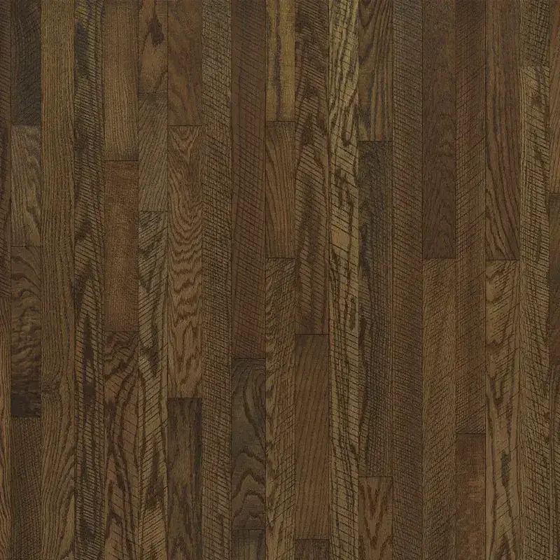 Hallmark Floors Organic Solid Cayenne Oak Red Oak Solid Hardwood, installed in a room