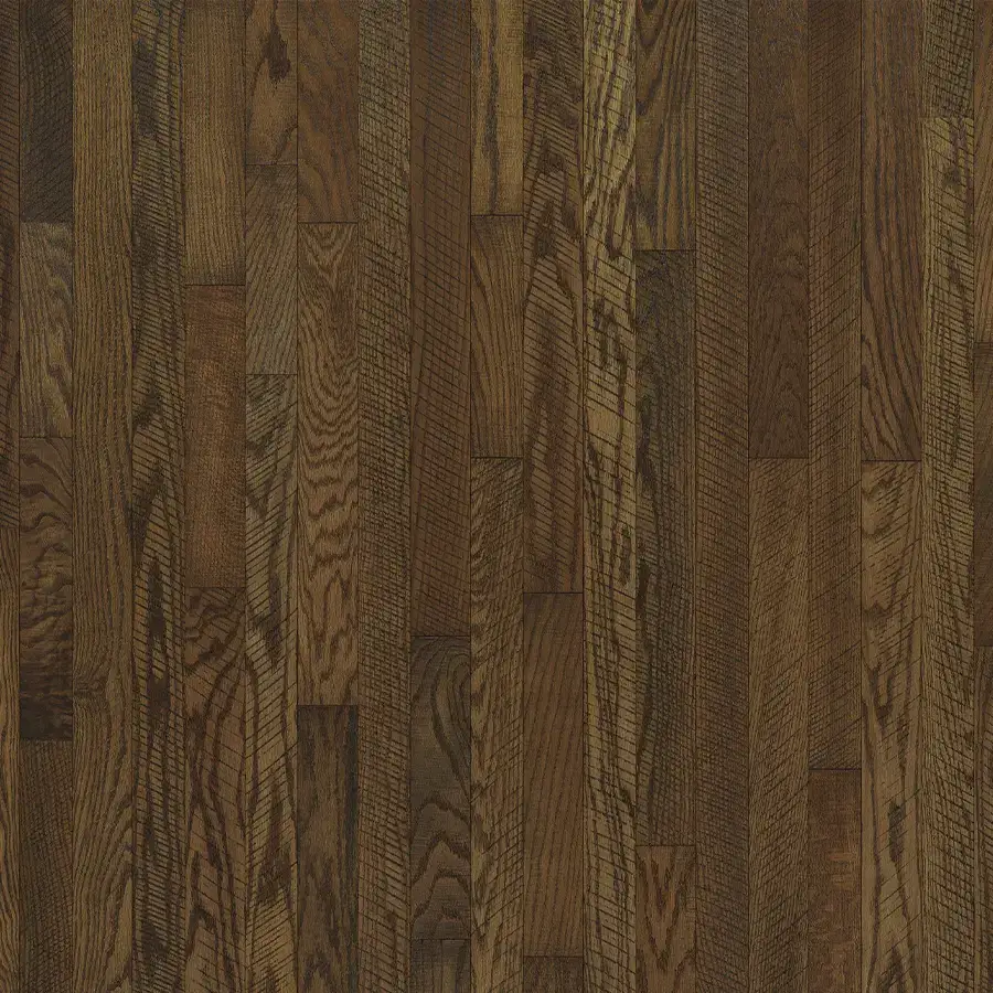 Hallmark Floors Organic Solid Cayenne Oak Red Oak Solid Hardwood, installed in a room