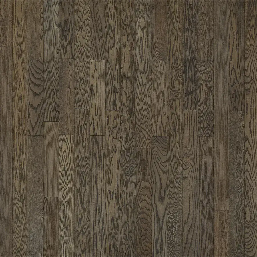 Hallmark Floors Crestline Solid Hunter Red Oak Solid Hardwood, installed in a room