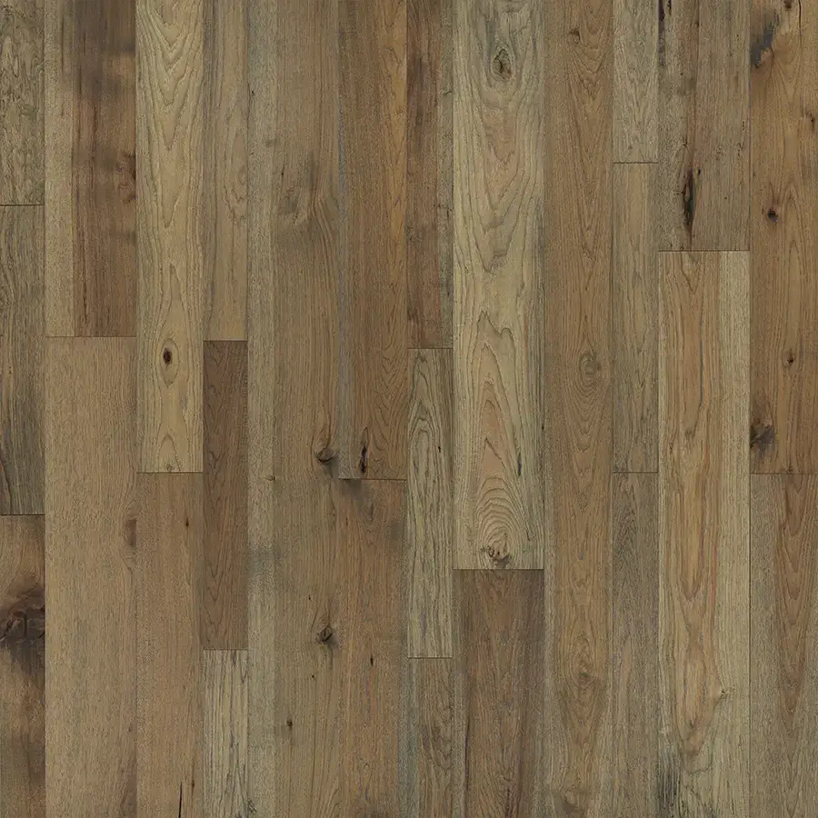 Hallmark Floors Monterey Palomino Hickory Engineered Hardwood, installed in a room