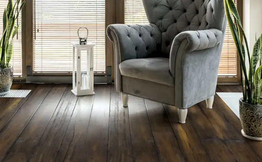 Johnson Hardwood Alehouse Copper Ale Maple Engineered Hardwood, installed in a room