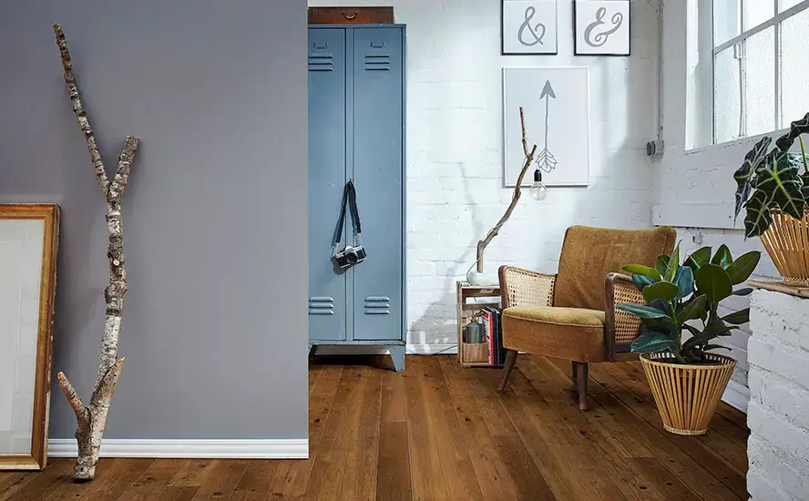 Johnson Hardwood Canyon Ridge Amber Hickory Engineered Hardwood, installed in a room