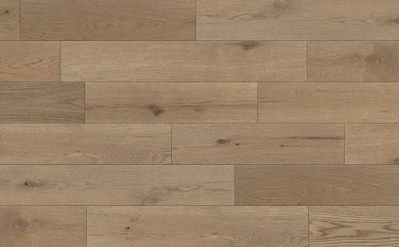 Johnson Hardwood Countryside Oak Biscuit European Oak Engineered Hardwood, installed in a room