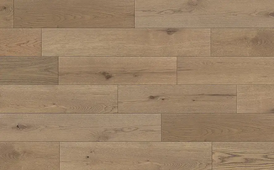 Johnson Hardwood Countryside Oak Biscuit European Oak Engineered Hardwood, installed in a room