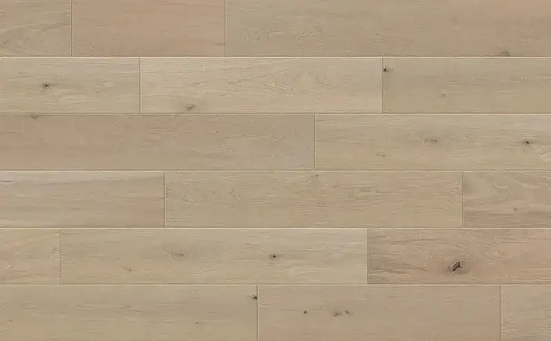 Johnson Hardwood Countryside Oak Sandstone European Oak Engineered Hardwood, installed in a room