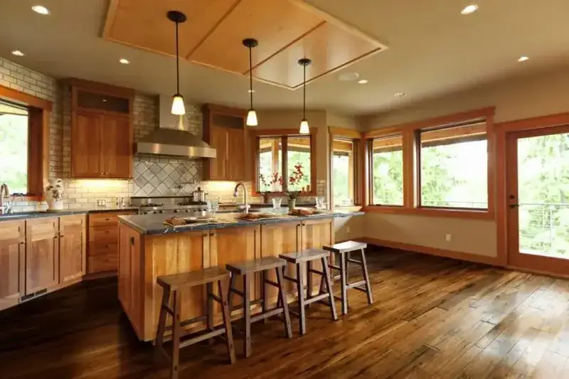 Johnson Hardwood Tuscan Toscana Hickory Engineered Hardwood, installed in a room