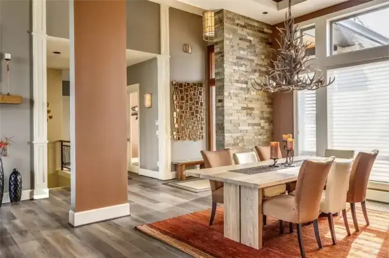 Johnson Hardwood Tuscan Lucca Walnut Engineered Hardwood, installed in a room