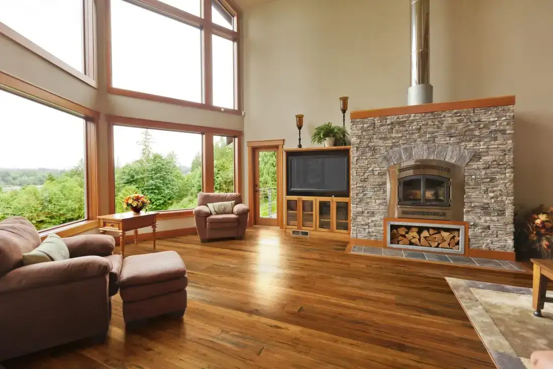 Johnson Hardwood English Pub Amber Ale Maple Engineered Hardwood, installed in a room