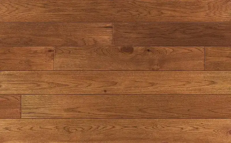 Johnson Hardwood English Pub Scotch Hickory Engineered Hardwood, installed in a room