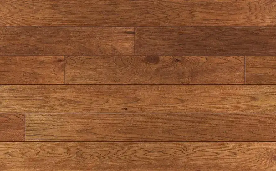 Johnson Hardwood English Pub Scotch Hickory Engineered Hardwood, installed in a room