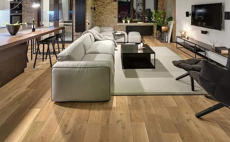 Johnson Hardwood Grand Chateau Caerphilly European Oak Engineered Hardwood, installed in a room