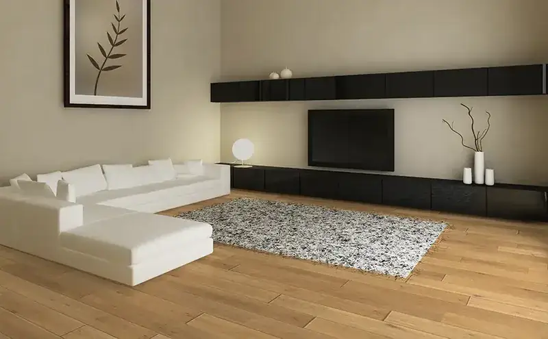 Johnson Hardwood Grand Chateau Dover European Oak Engineered Hardwood, installed in a room