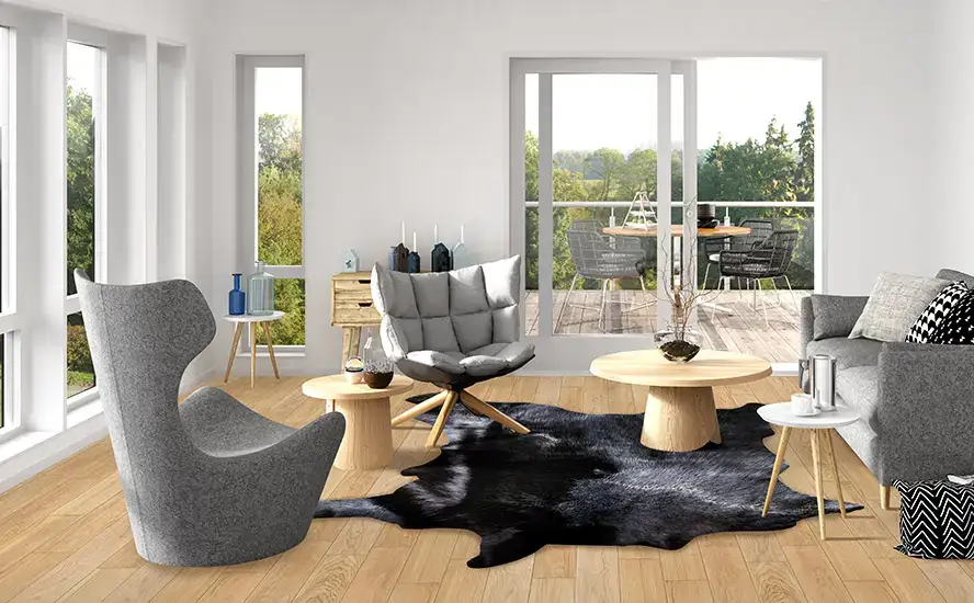 Johnson Hardwood Oak Grove Gambel - Premium European Oak Engineered Hardwood, installed in a room