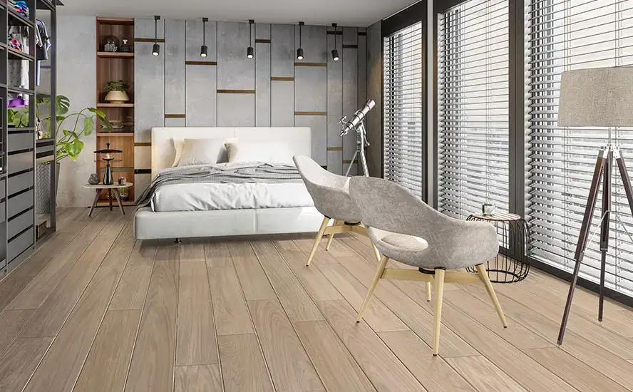 Johnson Hardwood Oak Grove Chestnut - Premium European Oak Engineered Hardwood, installed in a room