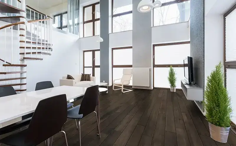 Johnson Hardwood Green Mountain Underhill American Maple Solid Hardwood, installed in a room