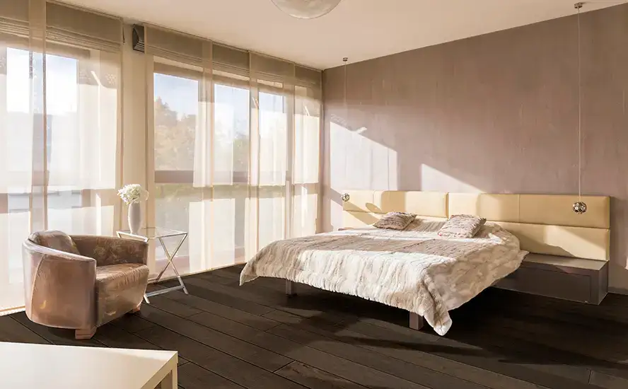 Johnson Hardwood Green Mountain Westmore American Maple Solid Hardwood, installed in a room