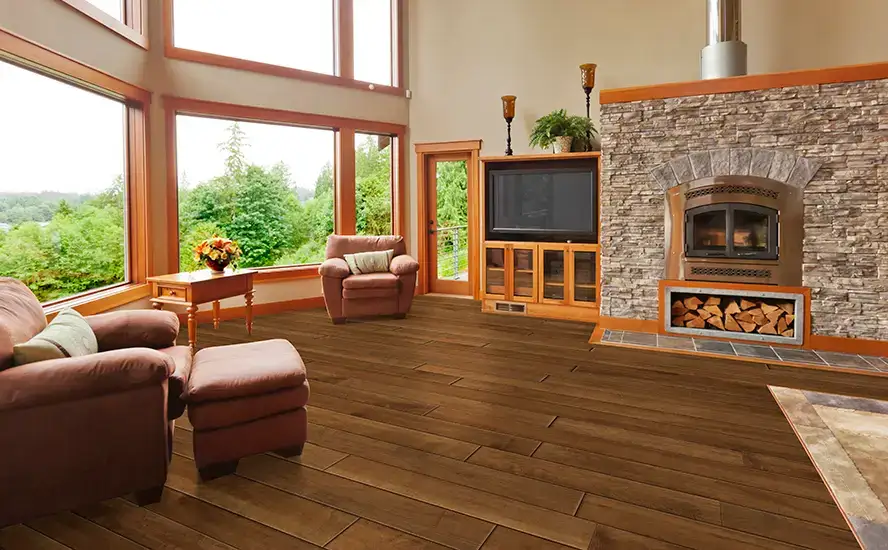 Johnson Hardwood Green Mountain Ripton American Maple Solid Hardwood, installed in a room