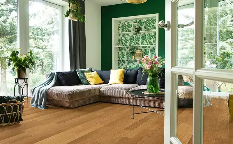 Johnson Hardwood Green Mountain Concord American Oak Solid Hardwood, installed in a room