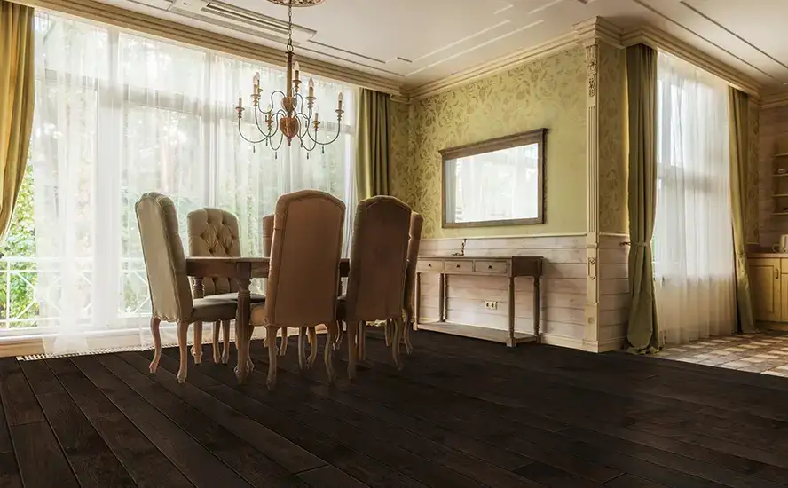 Johnson Hardwood Green Mountain Ludlow American Oak Solid Hardwood, installed in a room