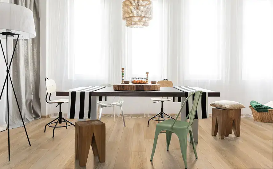 Johnson Hardwood Bella Vista Monza Laminate Flooring, installed in a room