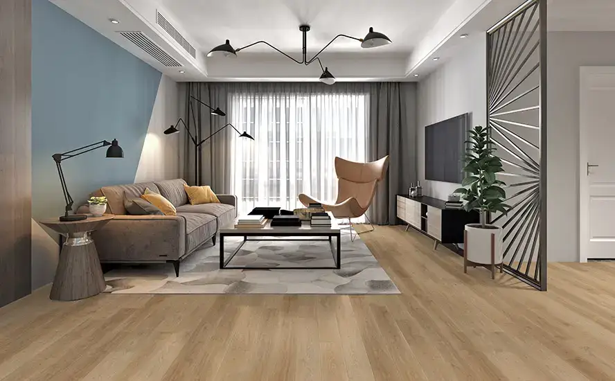 Johnson Hardwood Cellar House Barbera SPC Flooring, installed in a room
