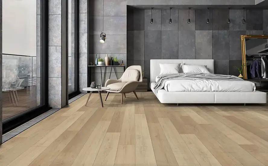 Johnson Hardwood Coffee House Flat White SPC Flooring, installed in a room