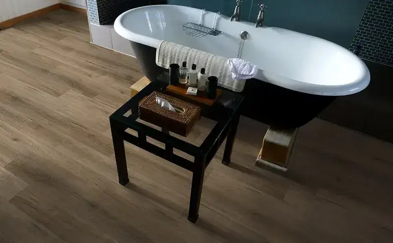 Johnson Hardwood Coffee House Macchiato SPC Flooring, installed in a room