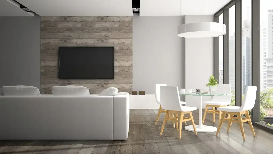 Johnson Hardwood British Isles Devon American & European Oak Engineered Hardwood, installed in a room