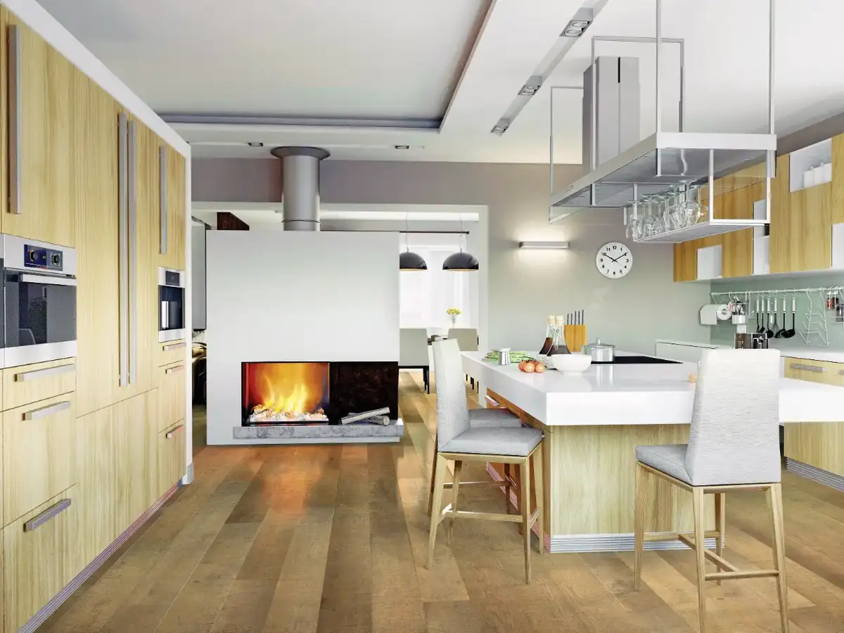Johnson Hardwood Jockey Hollow Bunker Hill European Oak Engineered Hardwood, installed in a room