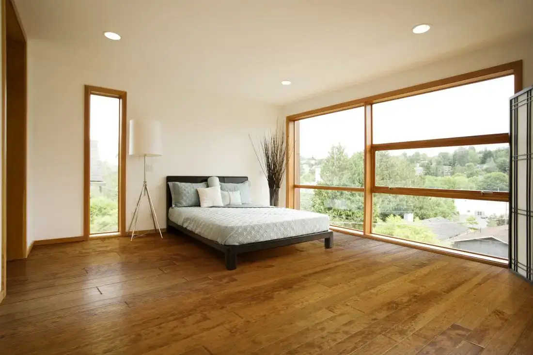 Johnson Hardwood Frontier Homestead Birch Engineered Hardwood, installed in a room