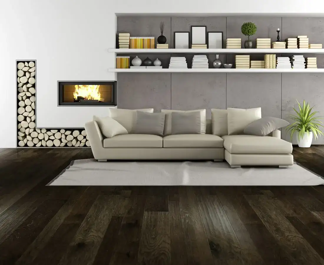Johnson Hardwood Roma Riviera Hickory Engineered Hardwood, installed in a room