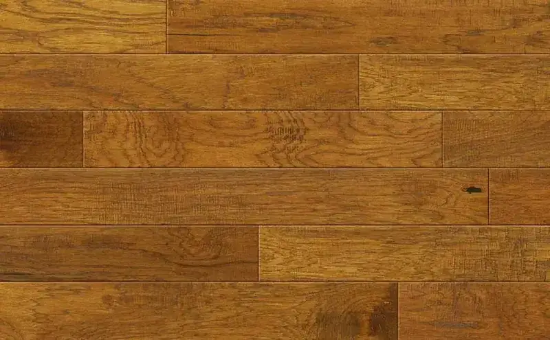 Johnson Hardwood Victorian Bristol Hickory Engineered Hardwood, installed in a room
