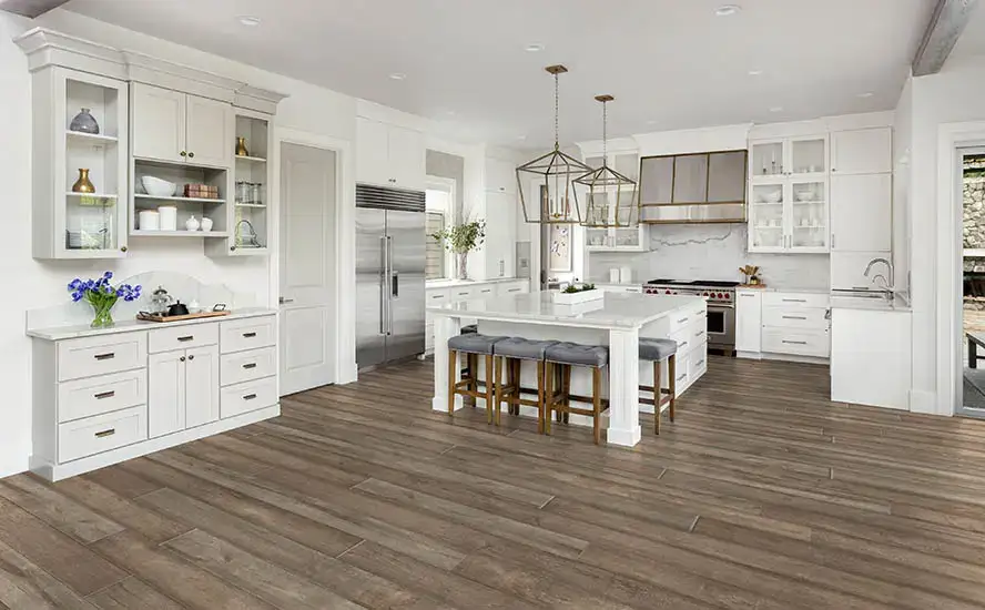 Johnson Hardwood Public House Gin Rickey SPC Flooring, installed in a room