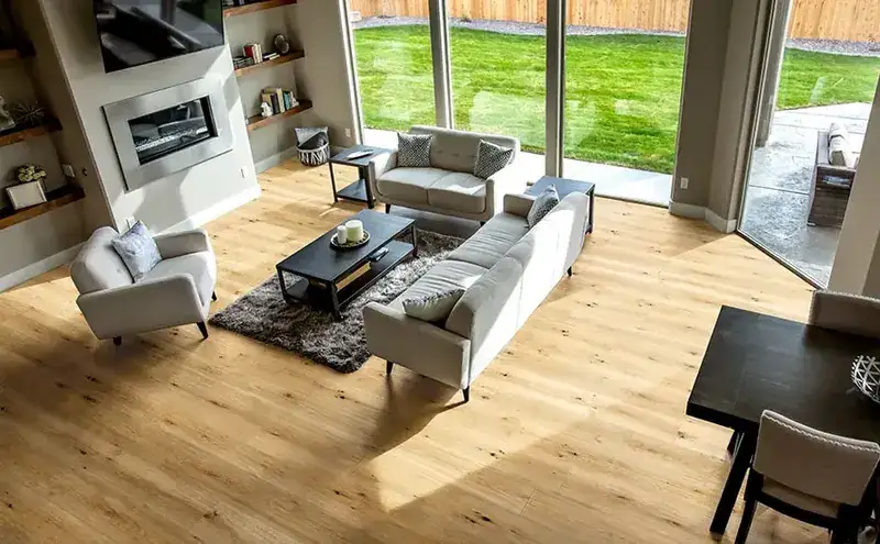 Johnson Hardwood Olympus Artemis Oak Engineered Hardwood, installed in a room