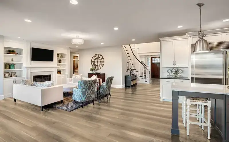 Johnson Hardwood Saga Villa Twilight Maple Engineered Hardwood, installed in a room