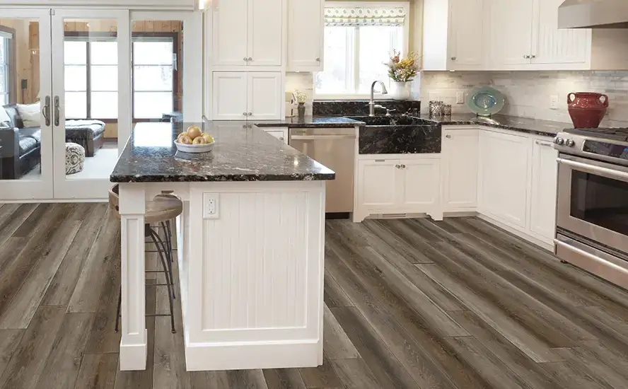 Johnson Hardwood Skyview Cumulus SPC Flooring, installed in a room