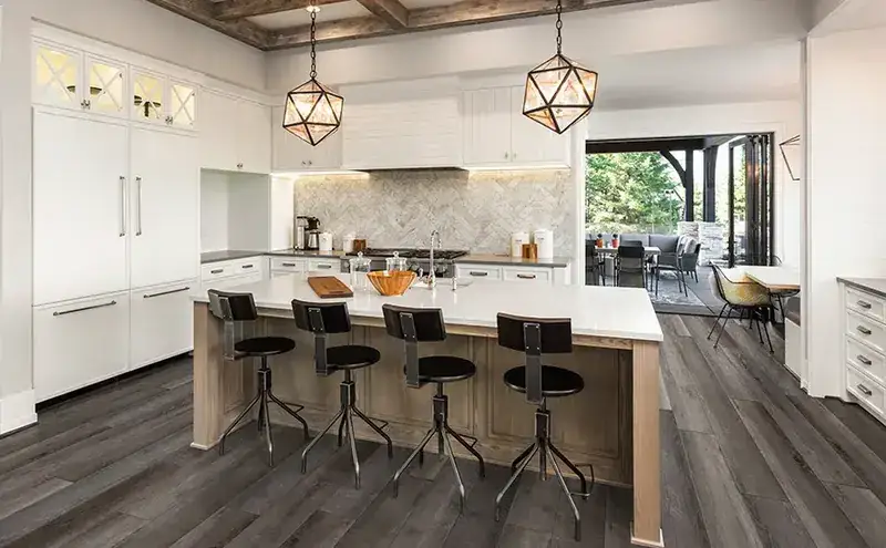 Johnson Hardwood Skyview Nebula SPC Flooring, installed in a room