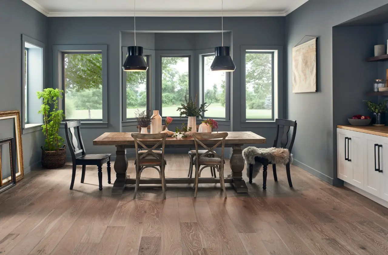 Mannington Prospect Park Arch White Oak Engineered Hardwood, installed in a room
