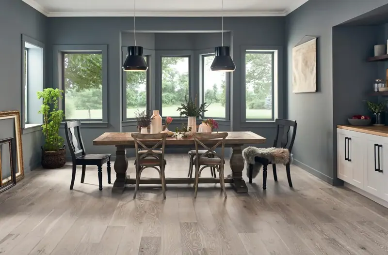 Mannington Prospect Park Breeze White Oak Engineered Hardwood, installed in a room