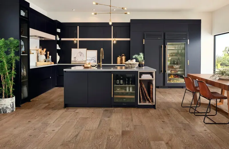 Mannington Park City Sundance White Oak Engineered Hardwood, installed in a room