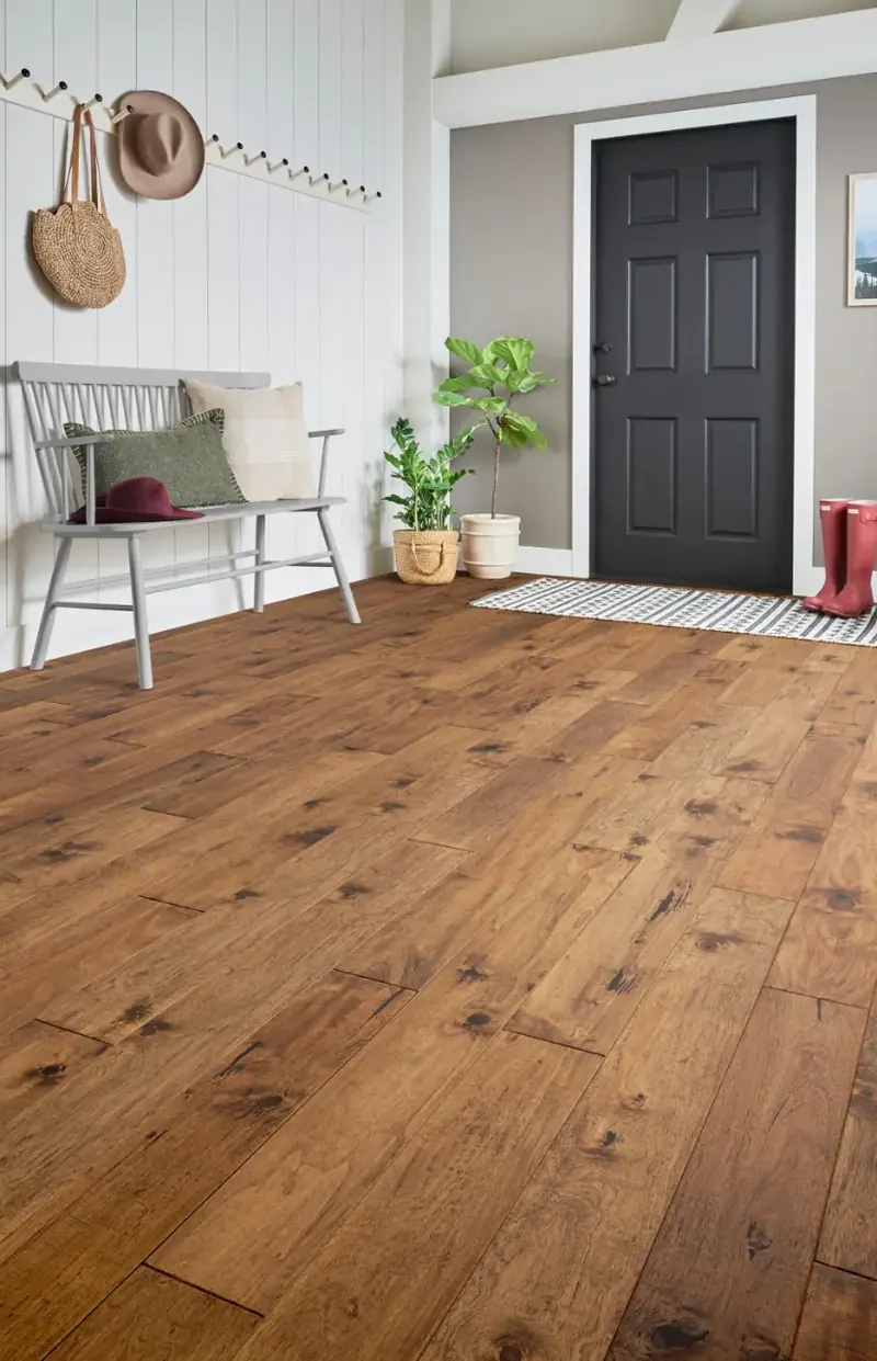Mannington Kodiak Autumn White Teak Engineered Hardwood, installed in a room