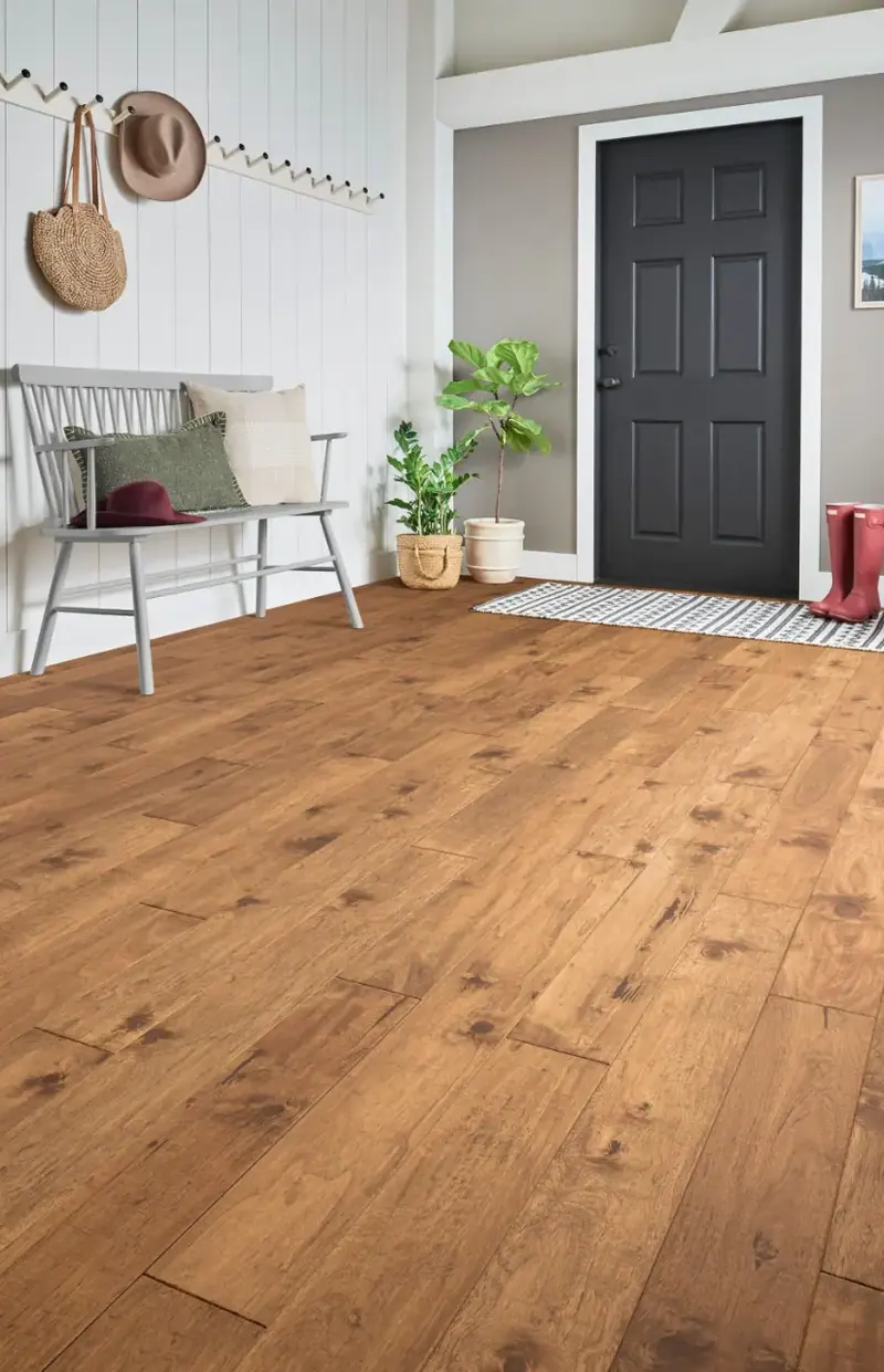 Mannington Kodiak Champagne White Teak Engineered Hardwood, installed in a room