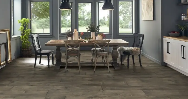 Mannington Iberian Hazelwood Chestnut Engineered Hardwood, installed in a room