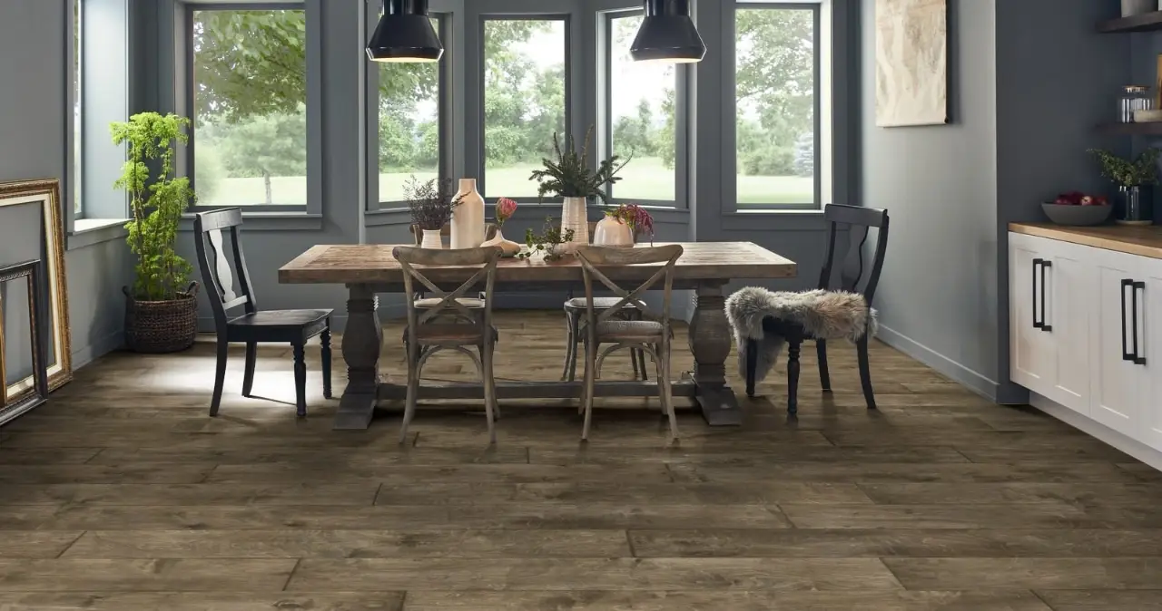 Mannington Iberian Hazelwood Pecan Engineered Hardwood, installed in a room
