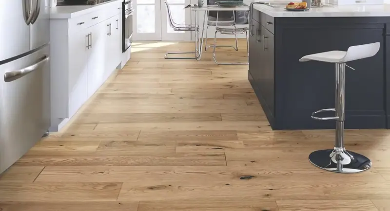 Mannington Normandy Oak Brioche White Oak Engineered Hardwood, installed in a room