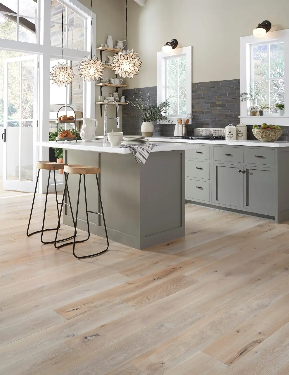 Mannington Normandy Oak Brulee White Oak Engineered Hardwood, installed in a room