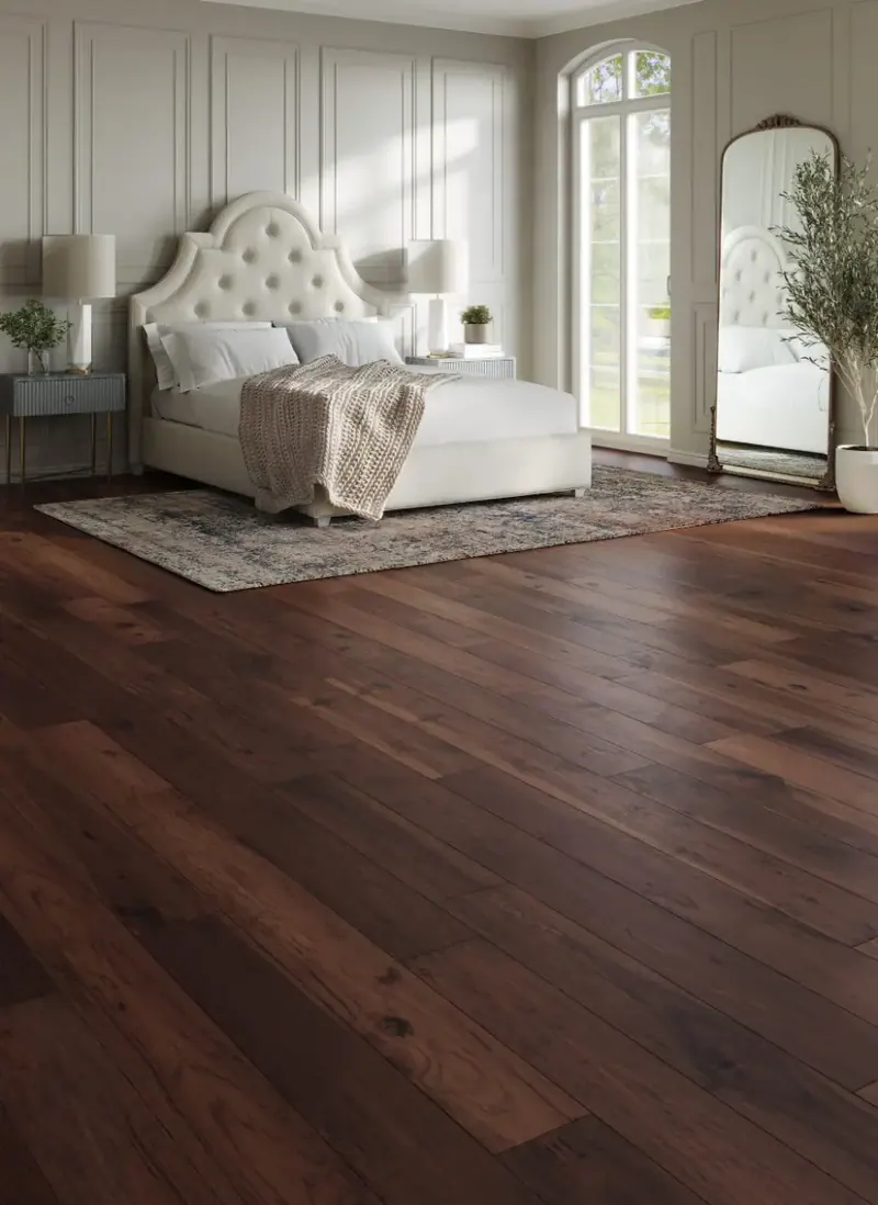 Mannington Provence Vine Hickory Engineered Hardwood, installed in a room